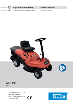 GÜDE Zahradní traktor GAR 601 95451 Manuál