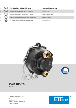 GÜDE Čerpadlo na vývodový hřídel ZWP 180-20   93910 Manuál