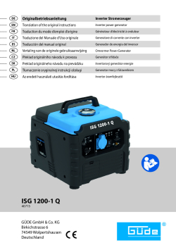 GÜDE Invertorový generátor ISG 1200-1 Q 40715 Manuál