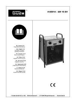 GÜDE ELEKTRICKÝ PŘÍMOTOP GH 15 EV 85014 Manuál