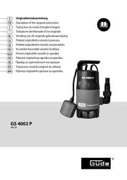 GÜDE Ponorné kalové čerpadlo GS 4002 P 94630 Manuál