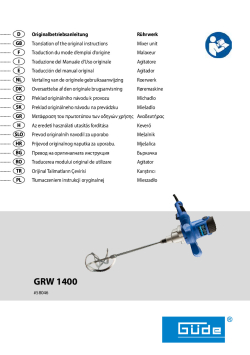 GÜDE MÍCHAČ STAVEBNÍCH SMĚSÍ 
GRW 1400 58046 Manuál
