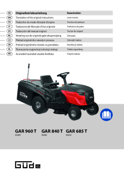 GÜDE Zahradní traktor GAR 840 T 95490 Manuál