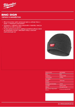 MILWAUKEE Čepice s manžetou - tmavě šedá 4932499383 A4 PDF