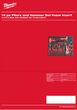 MILWAUKEE 14 pc Pliers and Hammer Set Foam Insert 4932500760 A4 PDF