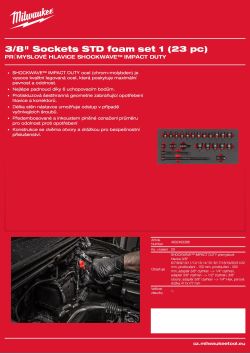 MILWAUKEE Penová vložka: 3/8" průmyslové hlavice 23 ks 4932493388 A4 PDF