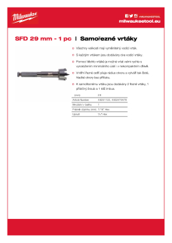 MILWAUKEE Selfeed Drill Bits 4932479479 A4 PDF