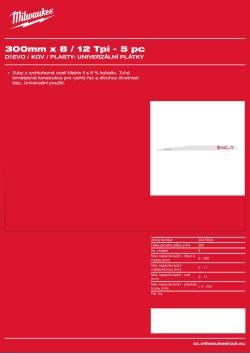 MILWAUKEE Universal Blades (Wood / Metal / Plastic) 48475094 A4 PDF