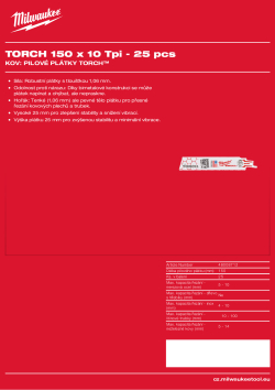 MILWAUKEE SAWZALL™ B. TORCH™ 150 x 10T - 25 ks 48008712 A4 PDF