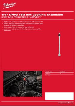 MILWAUKEE Zajišťovací prodlužovací nástavec ¼″ 152 mm 4932480931 A4 PDF