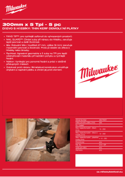 MILWAUKEE SAWZALL™ B. 300 x 5T - 5 ks 48475037 A4 PDF