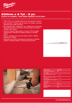 MILWAUKEE SAWZALL™ B. 230 x 5T - 5 ks 48475036 A4 PDF