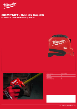 MILWAUKEE COMPACT Tape Measure (Gen 2) 4932498778 A4 PDF
