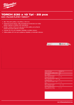 MILWAUKEE SAWZALL™ B. TORCH™ 230 x 10T - 25 ks 48008713 A4 PDF