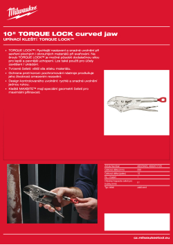 MILWAUKEE Upínací kleště 10″ TORQUE LOCK™ zakřivené 4932471725 A4 PDF
