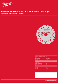 MILWAUKEE CSB P W 190 x 30 x 1.8 x 24ATB - 1 ks 4932498976 A4 PDF