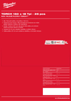 MILWAUKEE SAWZALL™ B. TORCH™ 150 x 18T - 25 ks 48008784 A4 PDF