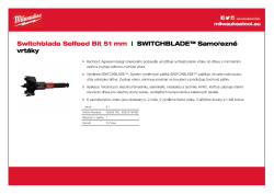 MILWAUKEE Impact Rated Switchblade™ Selfeed Drill Bits 4932479499 A4 PDF