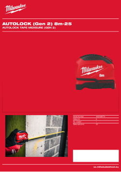 MILWAUKEE AUTOLOCK Tape Measure (Gen 2) 4932498774 A4 PDF