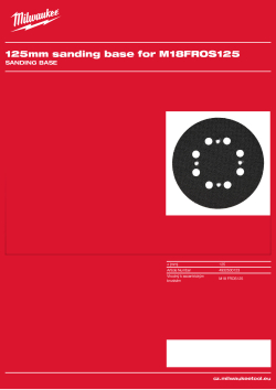 MILWAUKEE Brusná základna 125 mm pro M18 FROS125 4932500123 A4 PDF