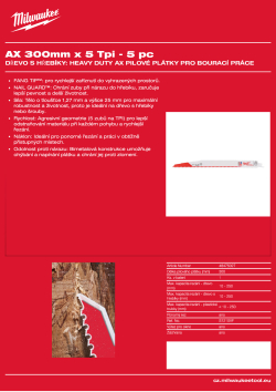 MILWAUKEE SAWZALL™ B. AX™ 300 x 5T - 5 ks 48475027 A4 PDF