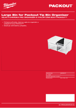 MILWAUKEE Velká přihrádka pro organizér s vyklápěcími boxy PACKOUT™ 4932500137 A4 PDF
