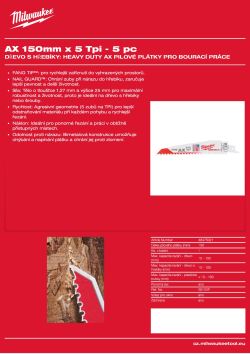 MILWAUKEE SAWZALL™ B. AX™ 150 x 5T - 5 ks 48475021 A4 PDF