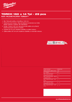 MILWAUKEE SAWZALL™ B. TORCH™ 150 x 14T - 25 ks 48008782 A4 PDF
