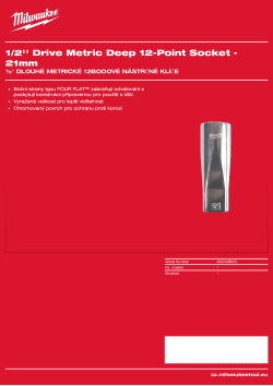 MILWAUKEE 1/2'' Drive Metric Deep 12-Point Socket 4932498842 A4 PDF