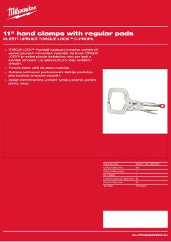 MILWAUKEE Upínací kleště 11″ C profil pevné čelisti 4932471728 A4 PDF