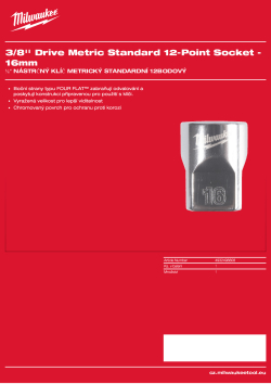 MILWAUKEE 3/8'' Drive Metric Standard 12-Point Socket 4932498808 A4 PDF