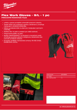MILWAUKEE Pracovní rukavice Flex - 9/L - 1 pár 4932498493 A4 PDF