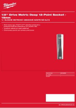 MILWAUKEE 1/2'' Drive Metric Deep 12-Point Socket 4932498836 A4 PDF