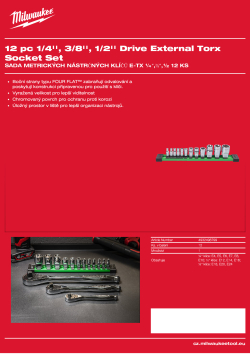 MILWAUKEE Sada metrických nástrčných klíčů E-TX ¼″,⅜″,½ 12 ks 4932498799 A4 PDF