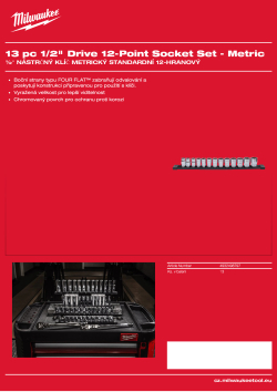 MILWAUKEE ½″ sada metrických 12bodových nástrčných klíčů 13 ks 4932498797 A4 PDF