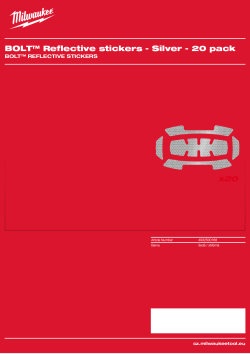 MILWAUKEE BOLT™ Reflective stickers 4932500168 A4 PDF