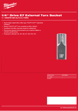 MILWAUKEE ¼″ nástrčný klíč E7 E-TX 4932498849 A4 PDF
