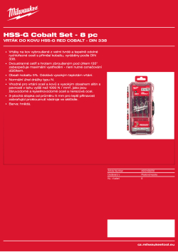 MILWAUKEE RED COBALT HSS-G sada 8 ks 4932499256 A4 PDF