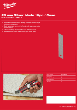 MILWAUKEE Odlamovací čepel 25 mm 4932480108 A4 PDF