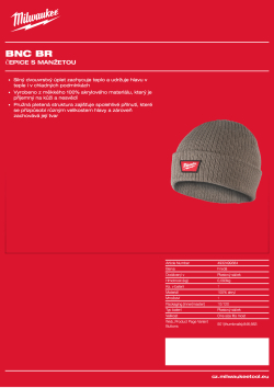 MILWAUKEE Čepice s manžetou - hnědá 4932499384 A4 PDF