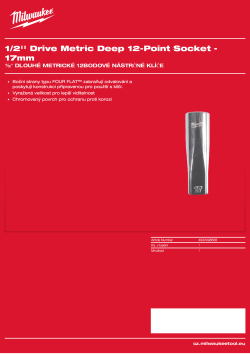 MILWAUKEE 1/2'' Drive Metric Deep 12-Point Socket 4932498838 A4 PDF