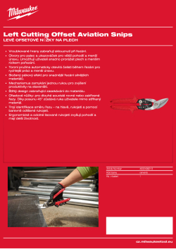 MILWAUKEE Levé ofsetové nůžky na plech 4932499013 A4 PDF