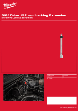 MILWAUKEE 3/8" Drive Locking Extension 4932480934 A4 PDF