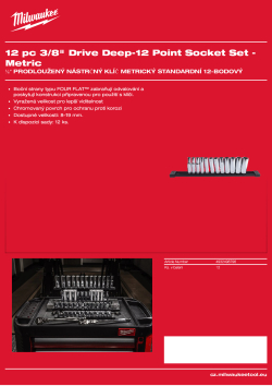 MILWAUKEE ⅜″ sada dlouhých metrických 12bodových nástrčných klíčů 12 ks 4932498796 A4 PDF