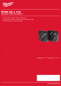 MILWAUKEE Matrice nůžek na profily 22 x 41 mm sada 49161578 A4 PDF