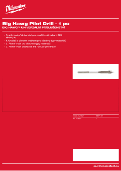 MILWAUKEE Středicí vrták ⅜″ pro děrovky, pro vrtání do dřeva 48271401 A4 PDF