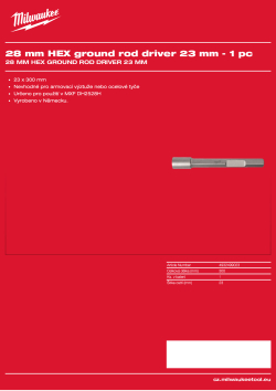 MILWAUKEE 28 mm Hex zatloukáč uzemňovacích tyčí 4932499023 A4 PDF