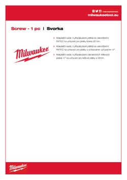 MILWAUKEE Šroub 06832976 A4 PDF
