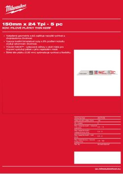 MILWAUKEE SAWZALL™ B. 150 x 25T - 5 ks 48475186 A4 PDF