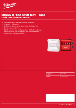 MILWAUKEE Sada vrtáků do skla a dlaždic (5ks) 4932479948 A4 PDF